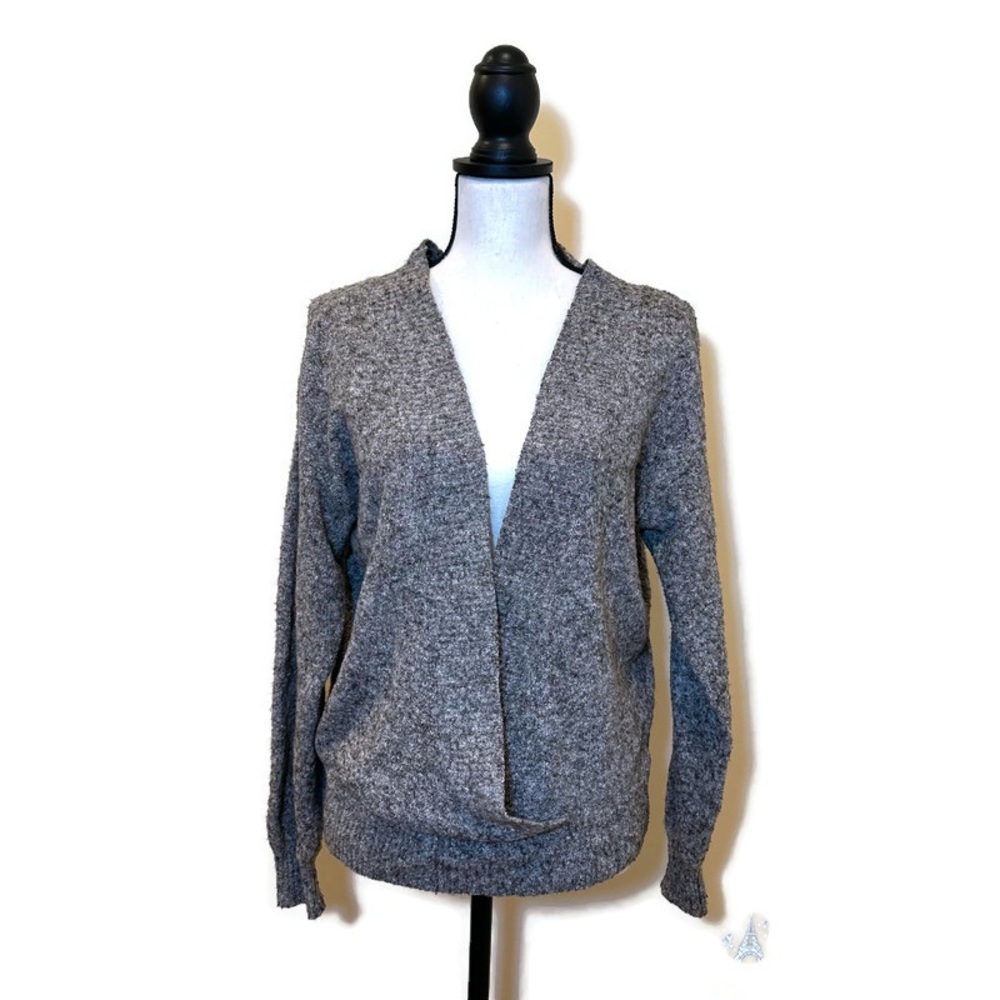 Silence + Noise UO Brown and Cream Women's V-Neck Knit Sweater Size XS